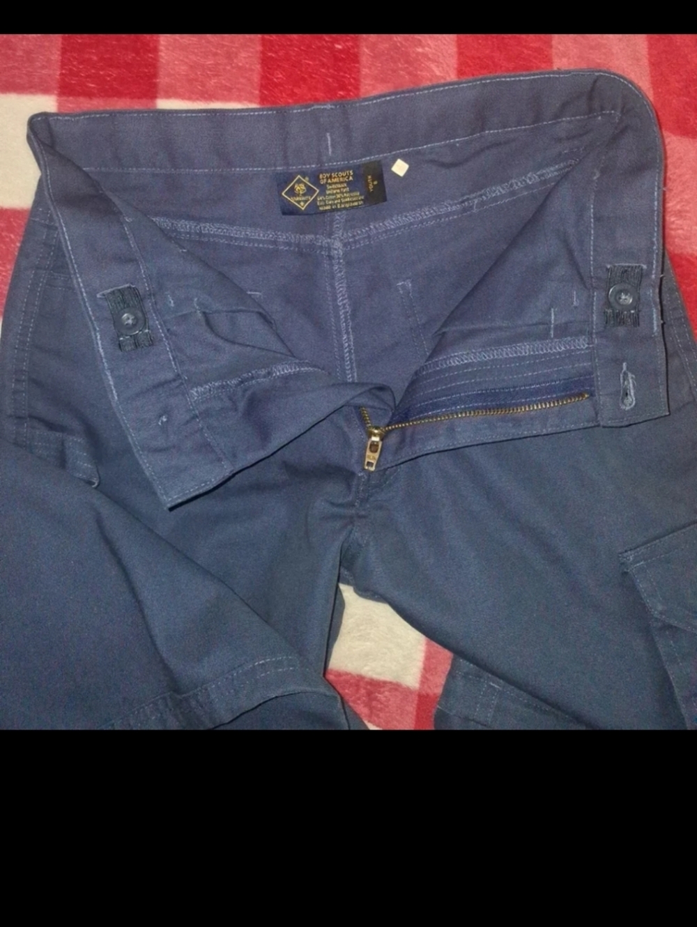 Boy Cub Scouts BSA Switchback Convertible Cargo Pants Shorts Size 8 Navy Uniform - Picture 6 of 14